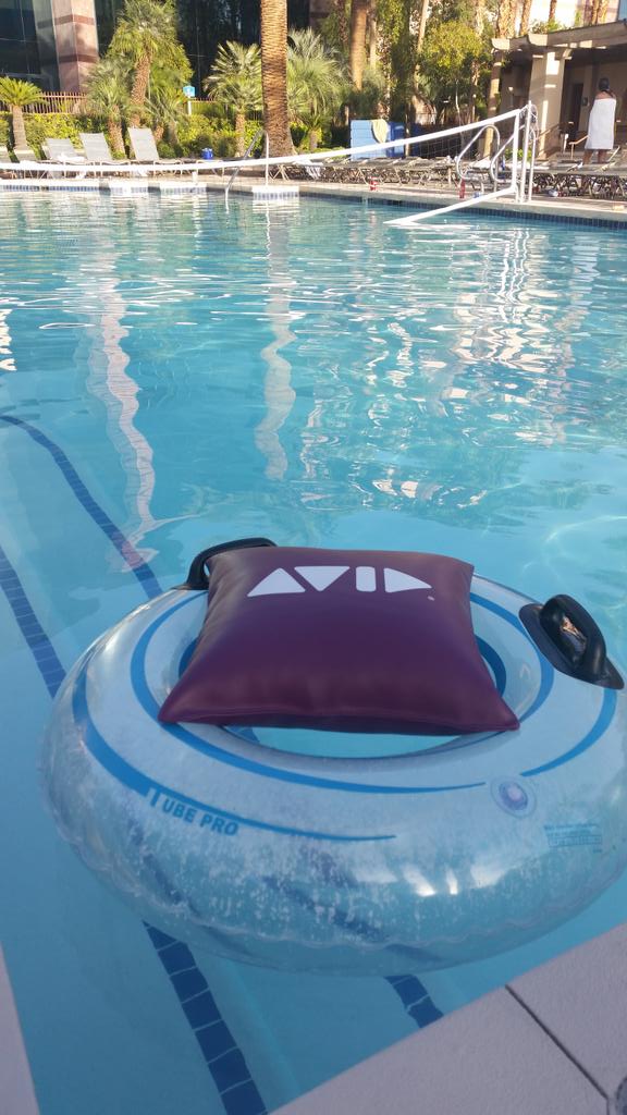 #AvidCushion relaxing in the pool.  #NABShow2015 <a href="/Stephfedo/">Steph 🦄</a> <a href="/sadiegroom/">Sadie Groom</a> <a href="/dawnbochenski/">Dawn Bochenski</a>
