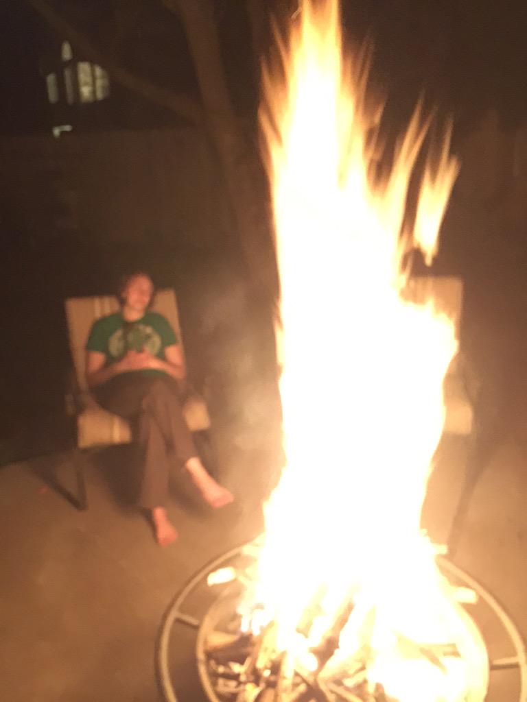 jambuesch's tweet photo. I almost burned down our tree in our backyard.  Anyone have any coffee creamer? http://t.co/9RE2nwAkYn