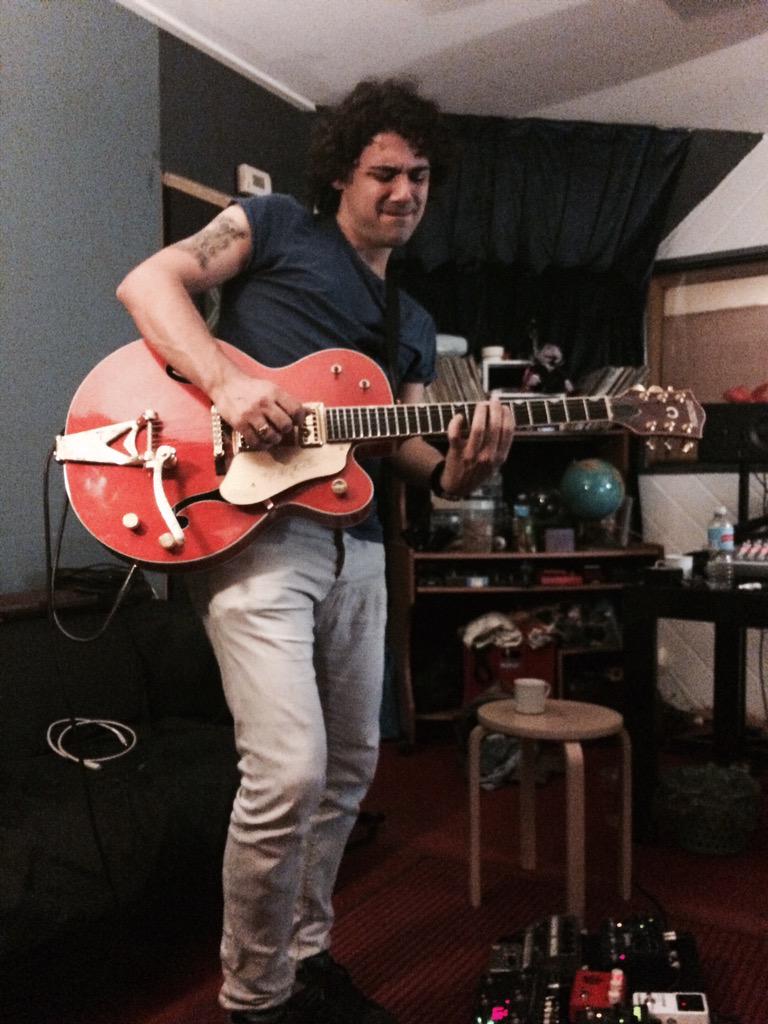 DateNightATM's tweet photo. Johnny bustin out the #Gretsch! #studiotime http://t.co/pTT6eyjuHC