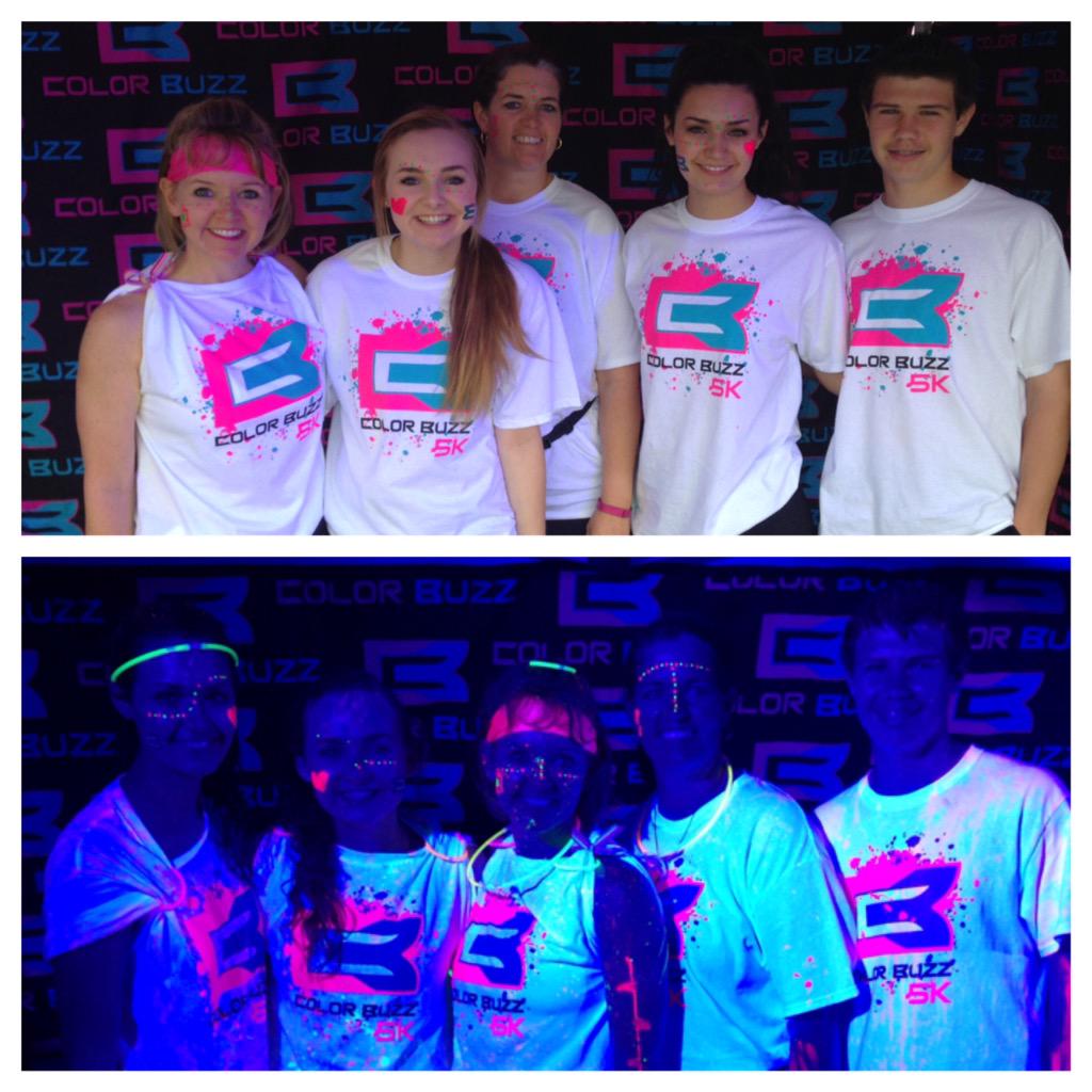 hethrr's tweet image. Before &amp;amp; after the Color Buzz 5K!!!  #colorbuzz @Brooke_Elyse_  @abigailllyon @spencerlyon78