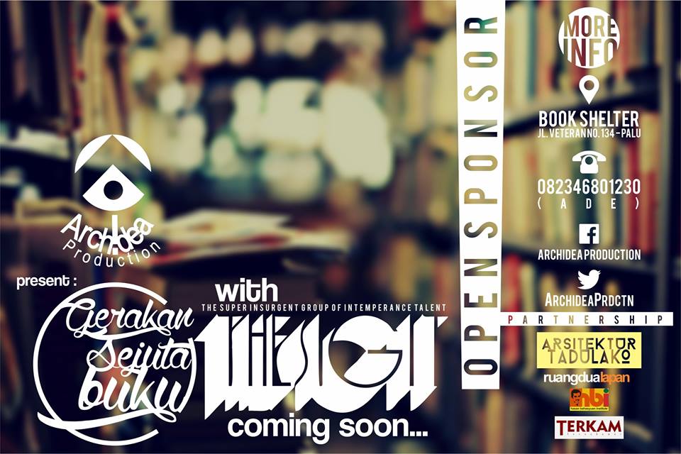ArchideaPrdctn's tweet photo. Prepare your books now.. SOON!! Stay tuned for more info #GerakanSejutaBuku #AksiSosial #musik http://t.co/HtSZBwArga