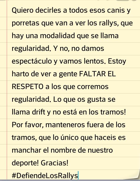 RozandoCuneta's tweet photo. Por favor, ayudadme a difundir esto. Estoy indigando con esta gente. @MundoRallyes @rallycast_  @santicanizares http://t.co/GW8r1VpHkC