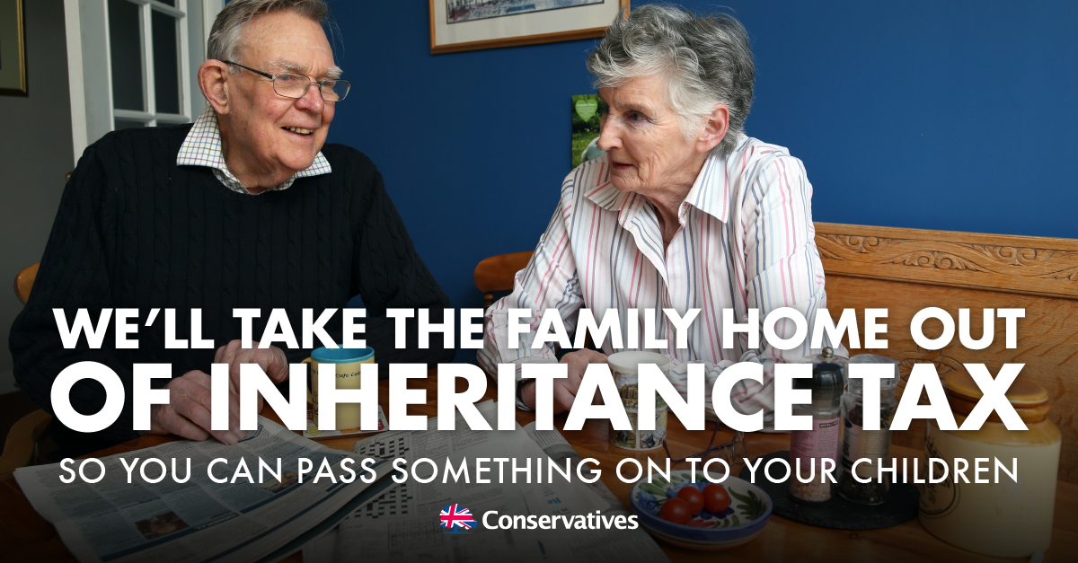 Conservatives's tweet photo. RETWEET: The next #Conservative government will take the family home out of Inheritance Tax - http://t.co/BJwRqIbKEW http://t.co/FeJnUAYePO