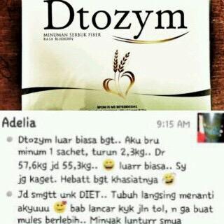 Belom tau dtozym ?? Lg ngehitz bgt loh sis bro... yg lg diet wajib coba dtozym yah .. berat turun 1-3Kg/minggu