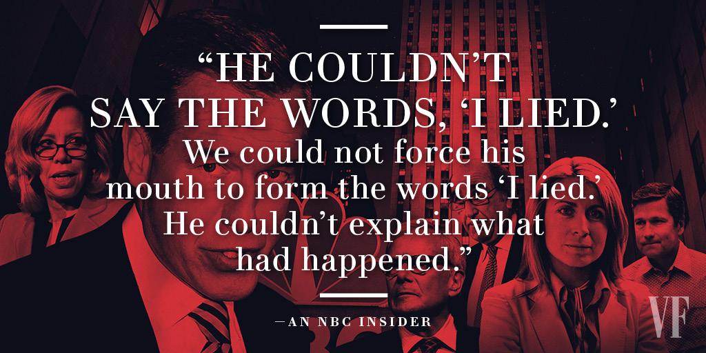VanityFair's tweet photo. Inside the Brian Williams nightmare at NBC News http://t.co/KD6GWudoIq http://t.co/JxmWhISwVU
