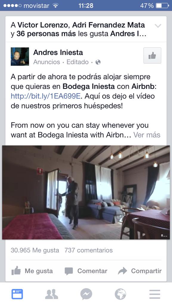 Pelayo_GG's tweet photo. Si antes lo hablamos...ahora puedes dormir en la bodega de Andrés Iniesta con AirBnb #redesdb http://t.co/7UlQoWZDbX