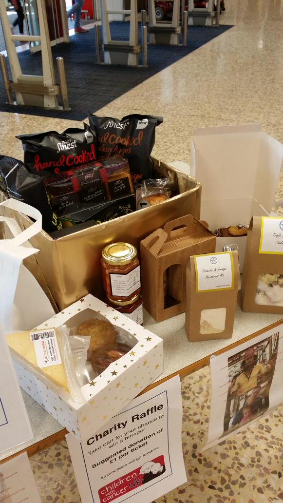 andys_kitchen's tweet photo. Local produce hamper in @TescoKettering raising money for Children with Cancer UK http://t.co/3tyq1Rmq29