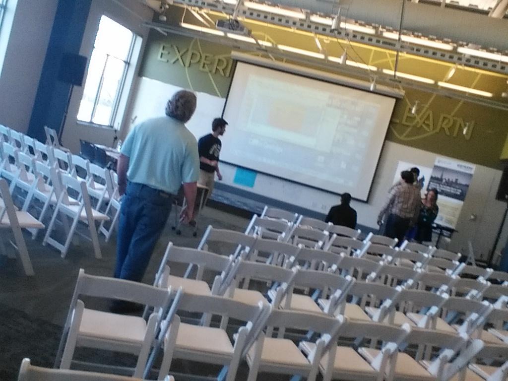 SWNotreDame's tweet photo. Tech check in progress! Presentations are in the greenhouse of Innovation Park at 1pm. #SWND15 http://t.co/EZqpMrzTFi