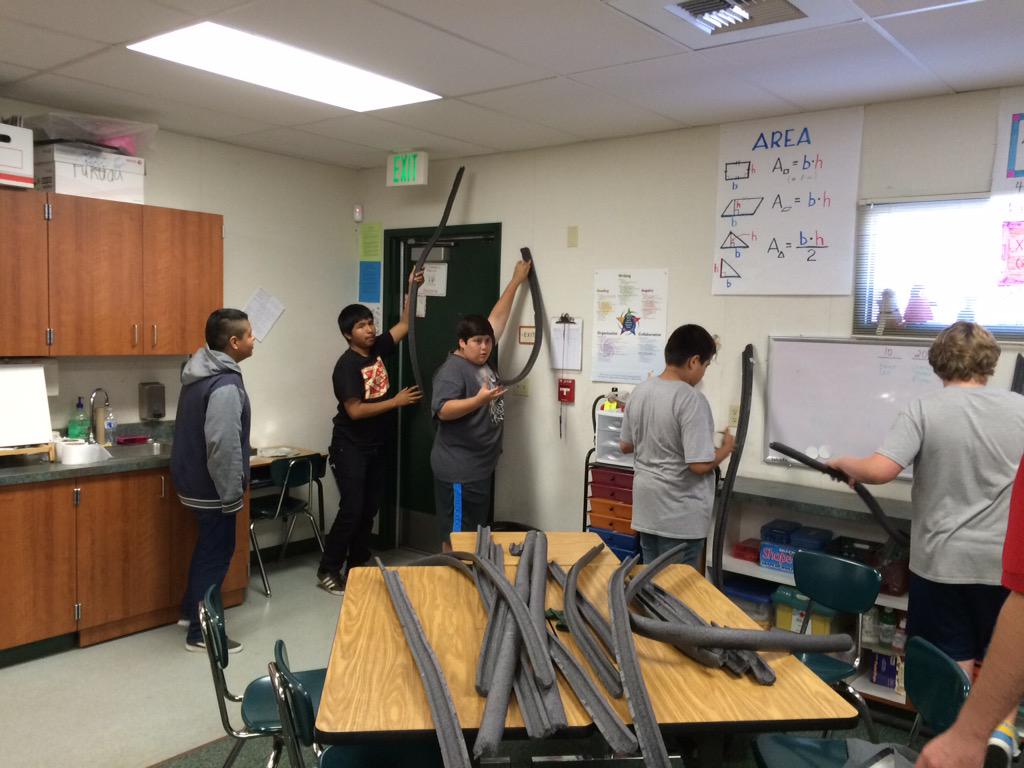 l_fukuda's tweet photo. Construction of RollerCoasters introduce potential vs kinetic energy-RHFleet Forces in Motion at RMMS #rmmsfam #NGSS http://t.co/W6ubNgGura