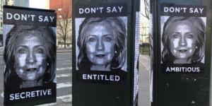 Anti Hillary Clinton street art in Brooklyn