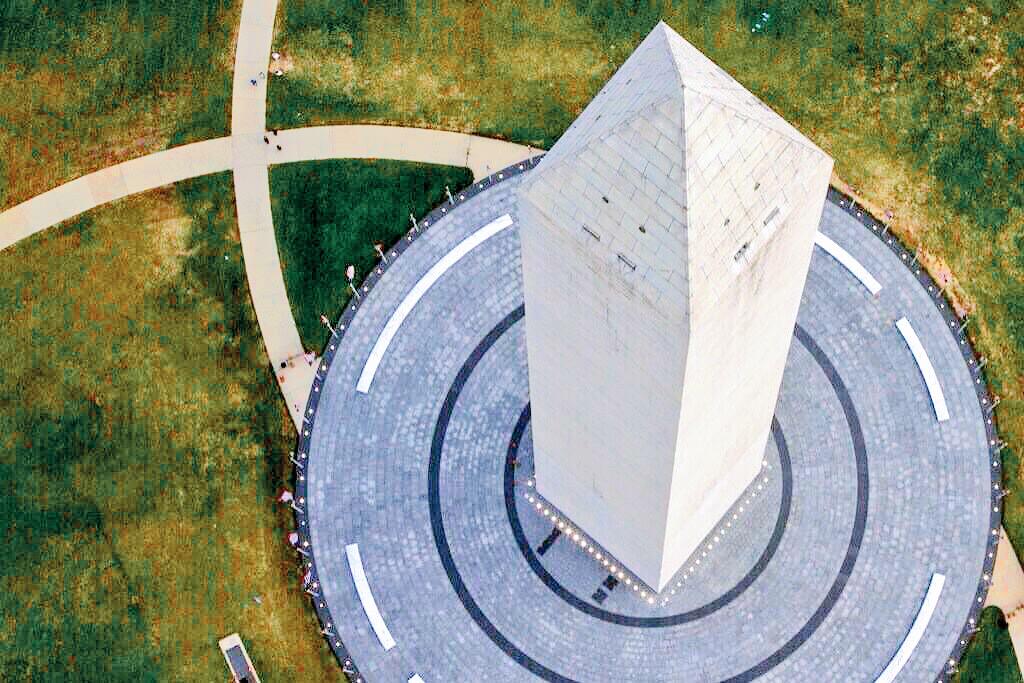 Top view of the washington monument