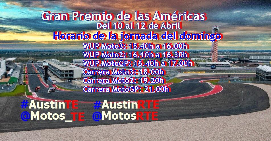 Motos_TE's tweet photo. Os dejamos el horario de hoy. A las 17.15h comienza la acción en @MotosRTE ¡ Os Esperamos! #AustinRTE #AustinTE http://t.co/JhfElhlk7X