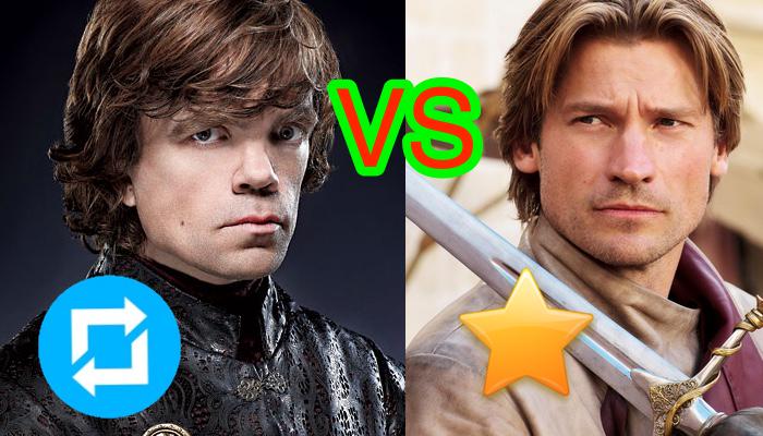FormulaTV's tweet photo. ¿Quién es vuestro favorito de #JuegoDeTronos: Tyrion (RT) Jaime (FAV)? Los fans opinan http://t.co/lWSRJY27zX http://t.co/b4ViXTiOGq