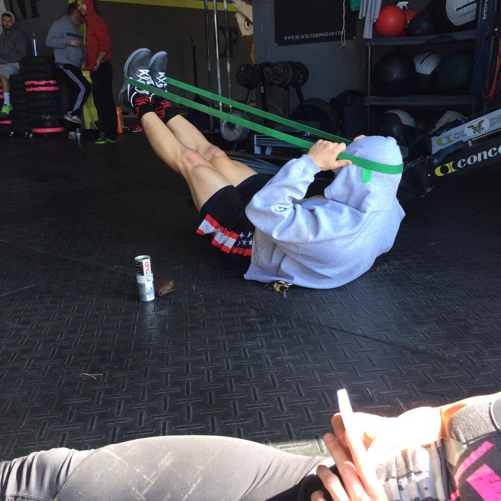 NikkiDomico's tweet photo. What crossfit movement is this?! @dpburk @dukeburk7 @thebookofjoob #hemadethatup http://t.co/bwM7Vp0QHi