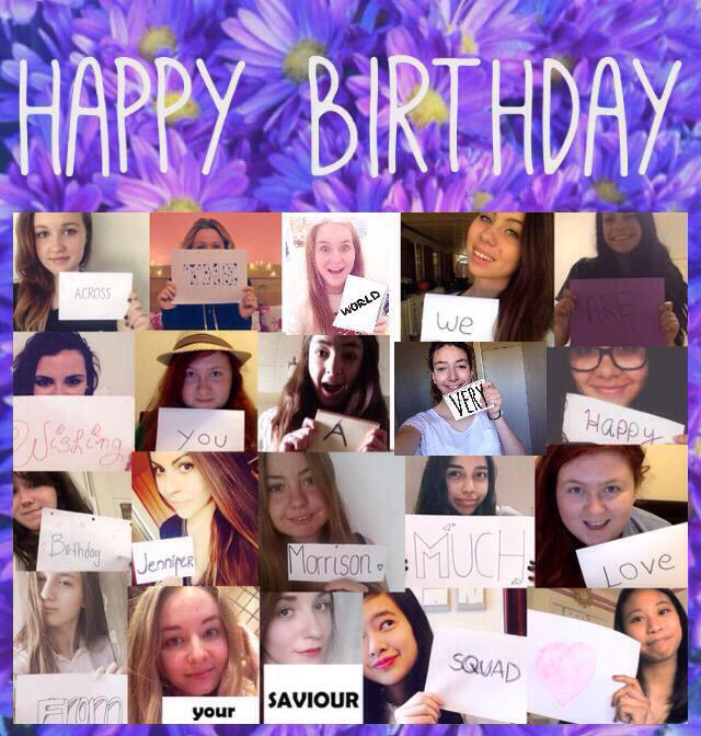 ACROSS THE WORLD, WE ARE YOU WISHING A VERY HAPPY BIRTHDAY JENNIFER MORRISON. MUCH LOVE FROM YOUR SAVIOUR SQUAD. 