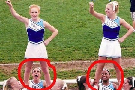 Pro football cheerleader oops