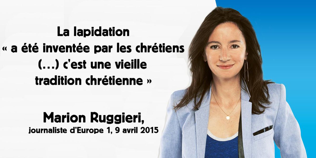 Eurytheme's tweet photo. Pour @MarionRuggieri, la lapidation, c’est les chrétiens.
bouffonne #RuggieriLive http://t.co/r1G0OriW45