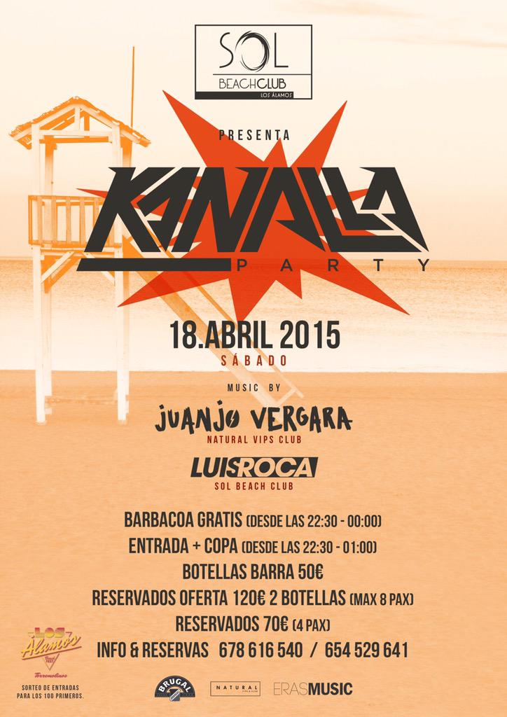 kanallaparty's tweet photo. ⚡️SABADO 18-A⚡️
KANALLA💥 @SOLBEACHCLUB 🌴☀️
@juanjovergaradj @djluisroca 
🍖🍴BARBACOA 00:00h
ENTRADA+COPA GRATIS 01:00h http://t.co/h23IyDZloy