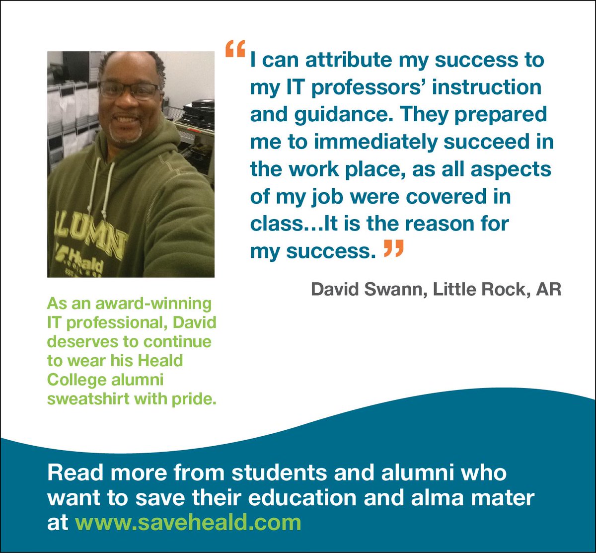HealdCollege's tweet photo. .@CalAGHarris Meet David. He attributes his success to the instruction and guidance he received at Heald. #SaveHeald http://t.co/jGWXRp193Z