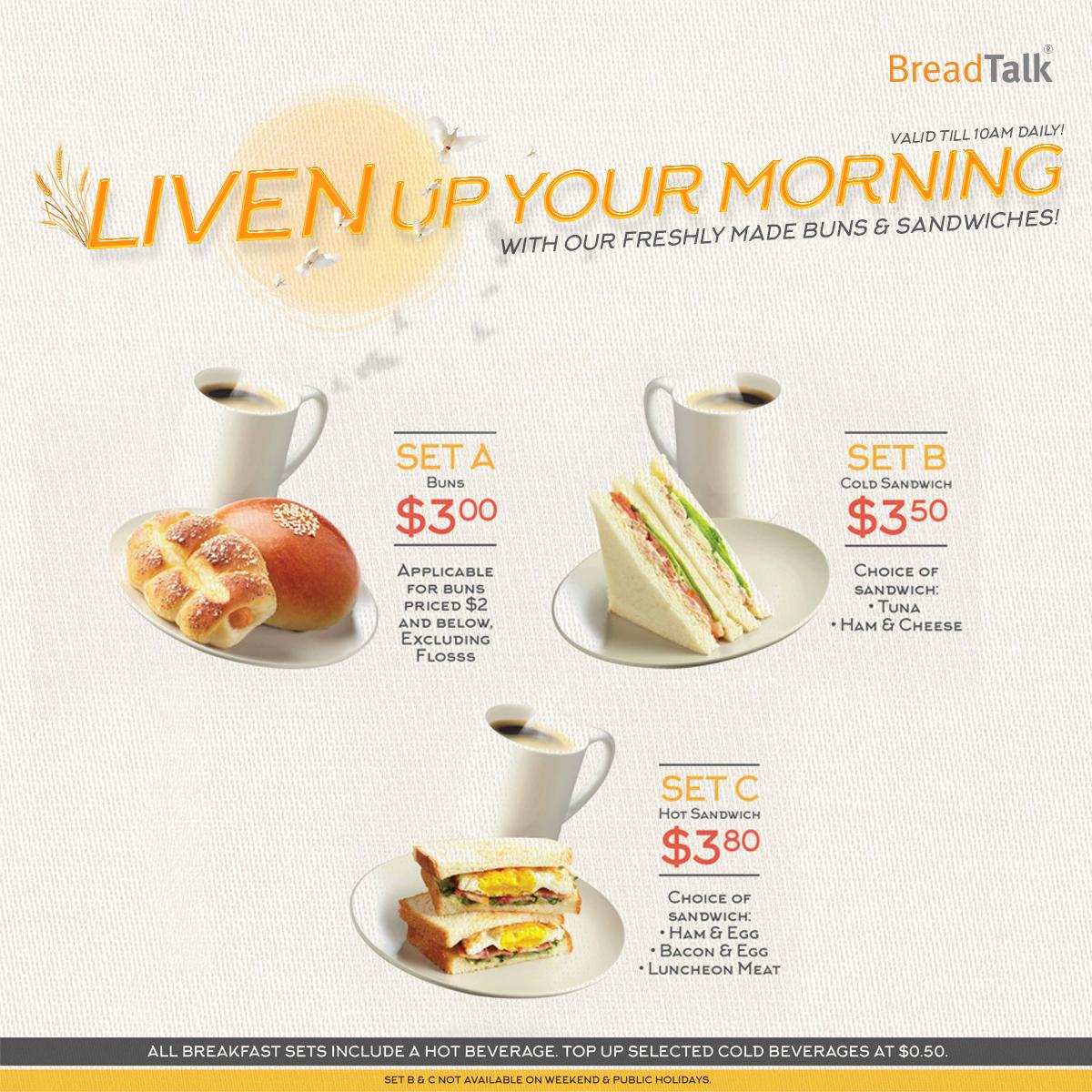 sgbreadtalk's tweet photo. A good breakfast fuels you up for a brand new day. *Only valid at certain outlets. http://t.co/CViqWGM3ZG