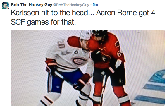 HabsRyan's tweet photo. @NHL Really hope you'll take a look at this hit to the head. No room for this in the game http://t.co/wk28Knxqqs