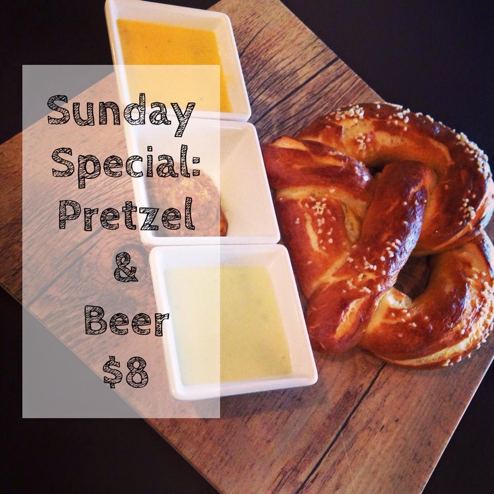 It's a beautiful day, come enjoy it with us! Tonight 6-8pm live music by BFD. Sunday special beer and pretzel for $8!