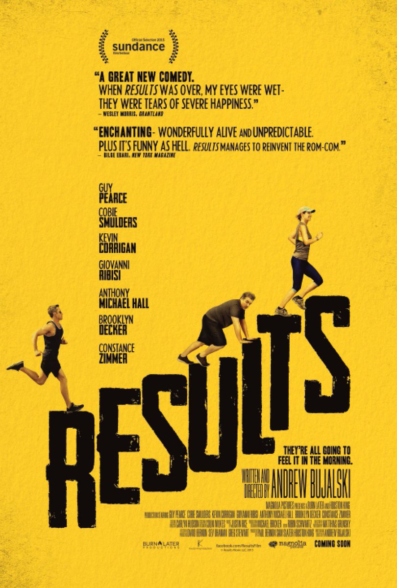 MagnoliaPics's tweet image. Shape up this Sunday with the poster for #ResultsMovie starring @TheGuyPearce &amp;amp; @CobieSmulders