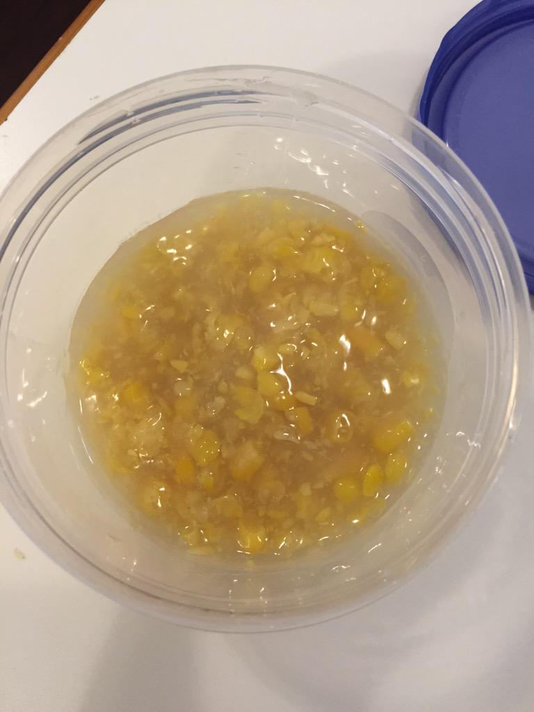 twitrlessteph's tweet photo. Today @danagraefe and I learned what creamed corn is (It's not regular corn) http://t.co/kPmnhqzxiQ