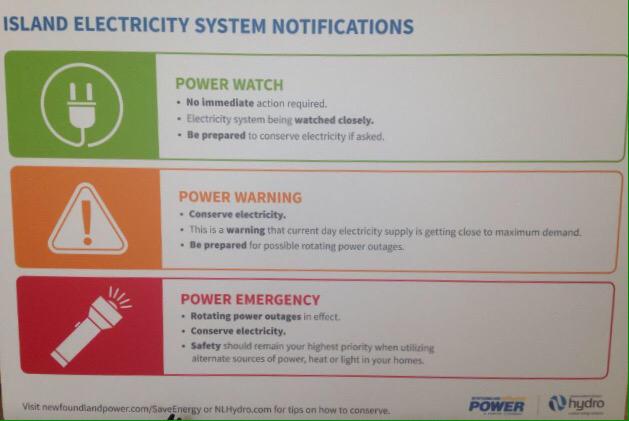 <a href="/NLHydro/">NLHydro</a> has issued a power watch. No action required by residents. Here's a breakdown of the notification system.