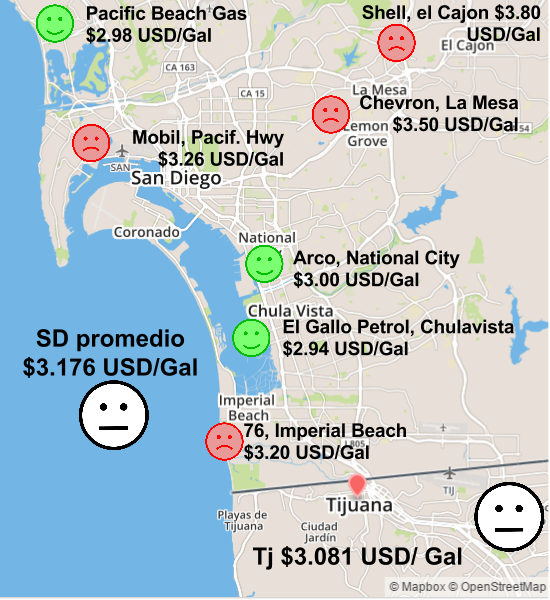 TrautoCo's tweet image. Abril 19, 2015 #Gasolina #Tijuana y #SanDiego, comparación
bit.ly/1HmdcVT