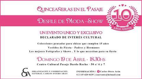 <a href="/lumierefotoARG/">Lumière Foto</a> presente en #quinceañerasenelpasaje. Gracias Carlos Otero Arán por la invitación y la confianza.