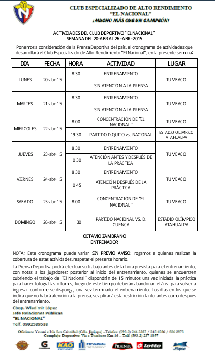 Club Deportivo El Nacional tweet media