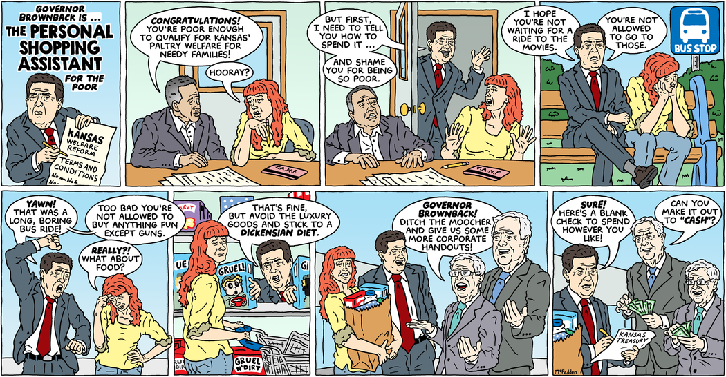 NOTSamCampaign's tweet photo. The hits keep on coming: Brownback, poor Kansans' personal shopper! http://t.co/bYa2EyornX #ksleg #IAmNotSam http://t.co/lMFwsmUjoU