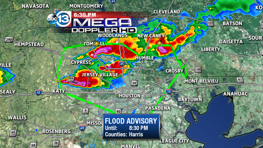 DonTraffic's tweet photo. In addition to the Severe Thunderstorm Warnings, these storms have now prompted a Flood Advisory for Houston. http://t.co/hIJ2sua1cJ