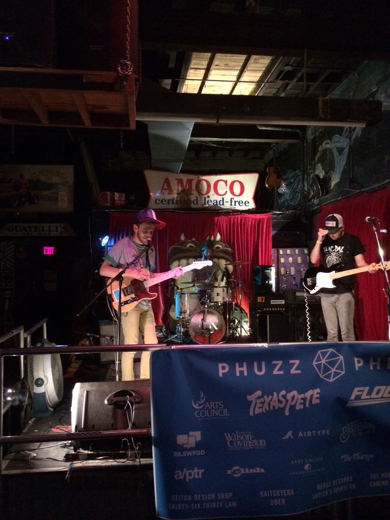 WKNC881's tweet photo. @familybikeband has taken the stage at @thegaragews!!! #phuzz2015 http://t.co/LRS0IxcbLt