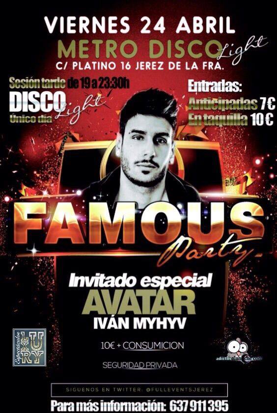 MetroDiscoJerez's tweet photo. Viernes 24 de Abril,  @Avatar_myhyv por primera vez en Jerez de la Frontera (Cadiz) - Para + Info: 637911395 http://t.co/koeaDXFr5N