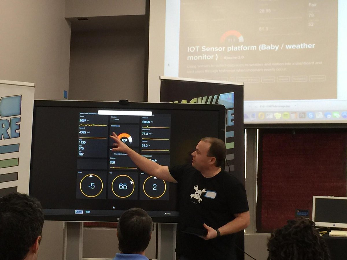 aye_dreee_an's tweet image. #IoT baby monitor = @TXInstruments Launchpad + @temboo + @freeboard + @energiaproject having fun at #hardwareweekend
