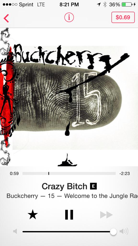 Heroic_Fireman's tweet photo. #CrazyBitch#Buckcherry #RockNation http://t.co/p6Rkyen8JV