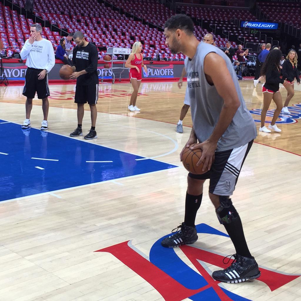 NBA's tweet image. Timmy &amp;amp; Tony prepare for another #NBAPlayoffs run. #CLIPPERSvSPURS in TNT.