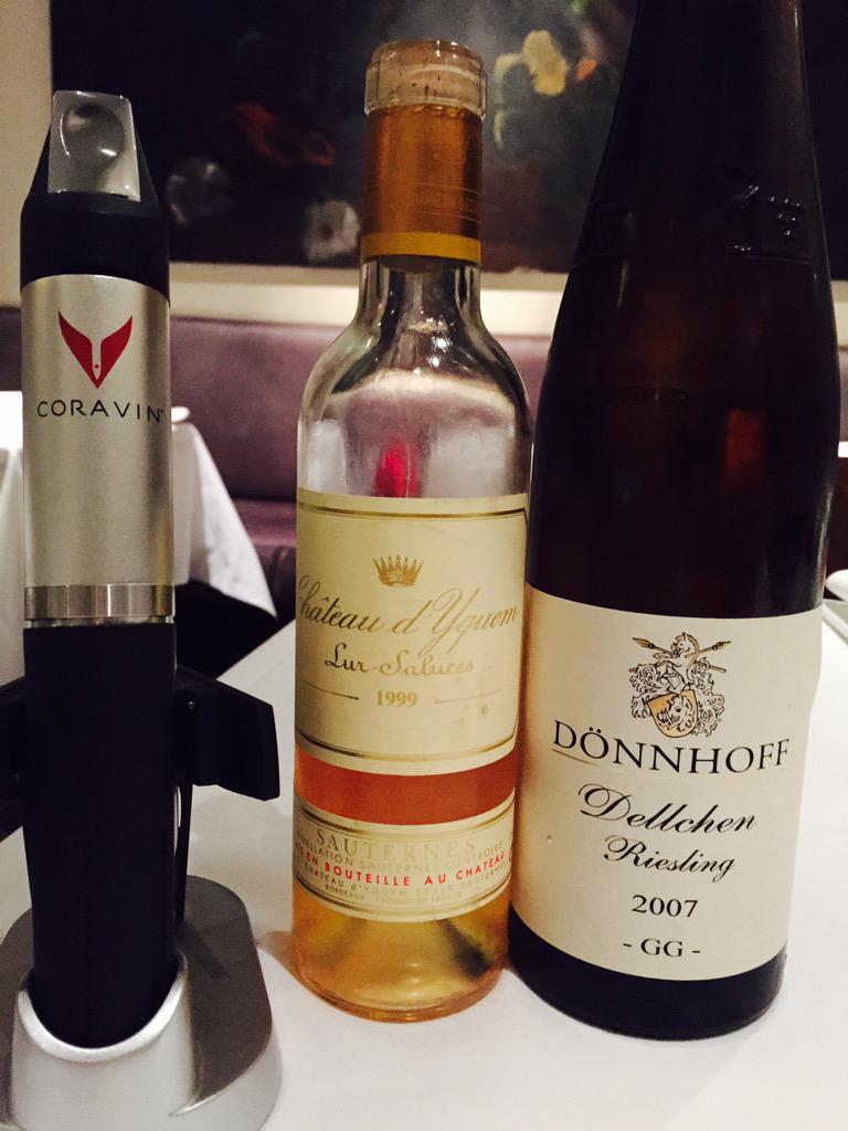 frenzl2's tweet photo. Now by the glass @ezardmelbourne '99 d'Yquem and 07 Donnhoff GG Dellchen @mYquem @Coravin #wine http://t.co/oLypxmr0v1