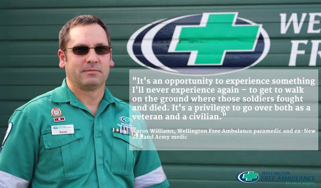 Gallipoli calling for @WgtnFree Paramedic & ex @NZArmy medic Aaron Williams wfa.org.nz/heroic-life-le… #ANZAC100 #ParaNZ