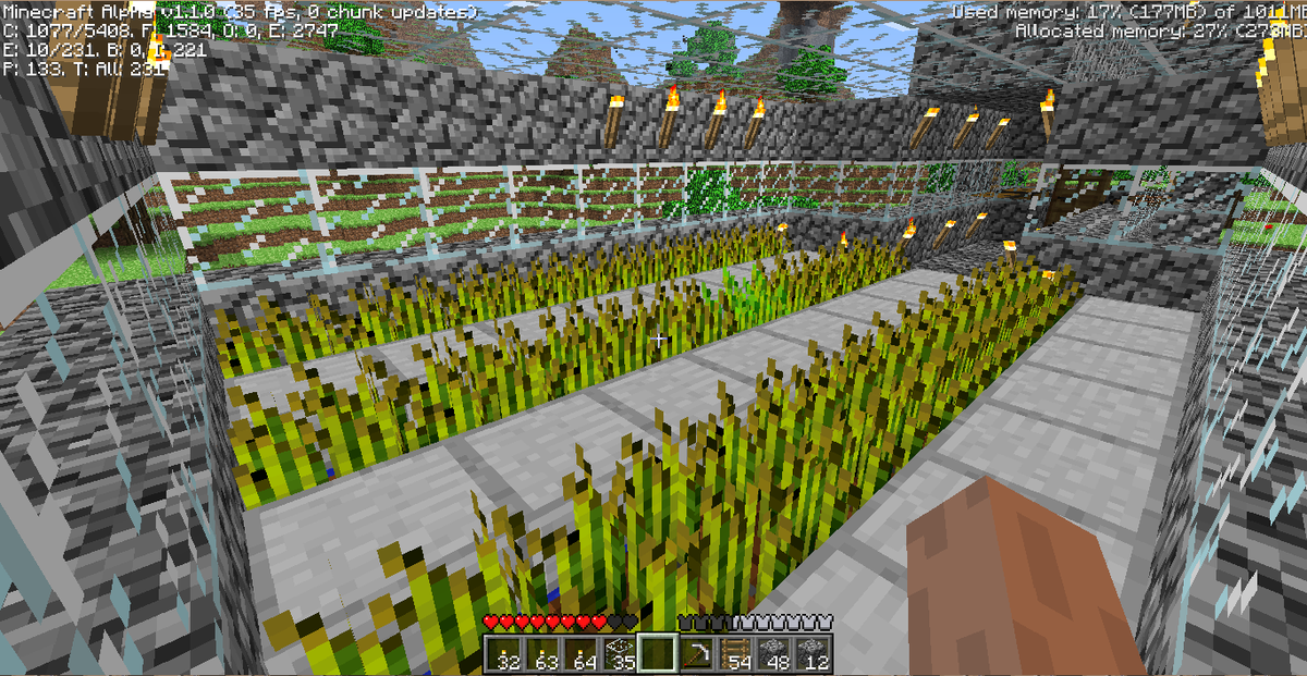 AlphaJourney's tweet photo. The upstairs portion of my #Minecraft #Alpha house includes a small chest room and a farm! http://t.co/inSzr5BZzW