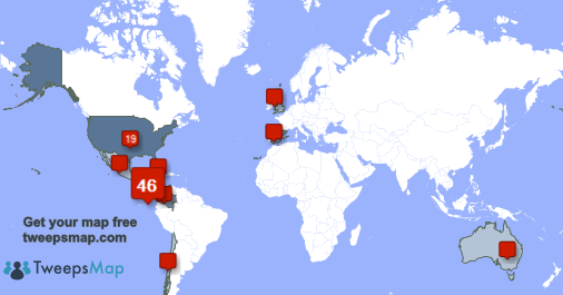 Eilincu's tweet photo. My followers live in Costa Rica (45%), USA(18%)... Get your free map: http://t.co/xeTHKChHz4 http://t.co/wLcbq55Brj