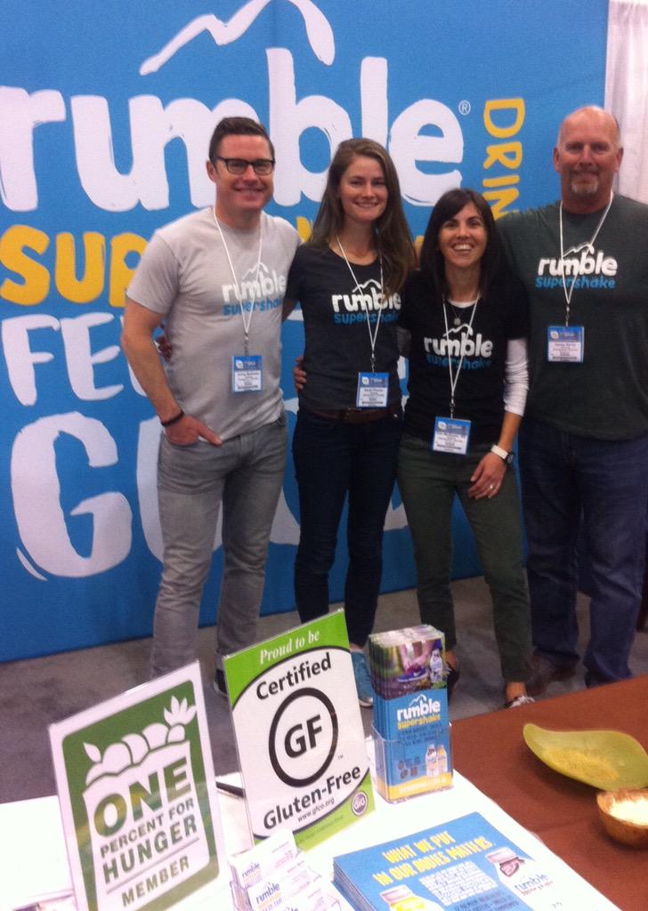 therumbleguy's tweet image. My @RumbleDrink teammates representing at #CFHAwest - looking good with @OnePctForHunger #healthyhappypeople!