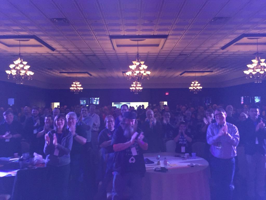 westfallmagic's tweet photo. I got the First ever standing ovation @theBrowsersDen annual #BROWSERSBASH2015 #yesand #presentaion #myviewforyou http://t.co/Yi7Bycm0tF