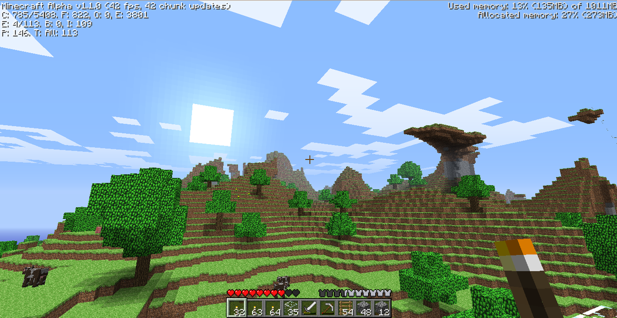 AlphaJourney's tweet photo. My #Minecraft #MinecraftAlpha house! With a view from the top. http://t.co/VSURzEyQQ9