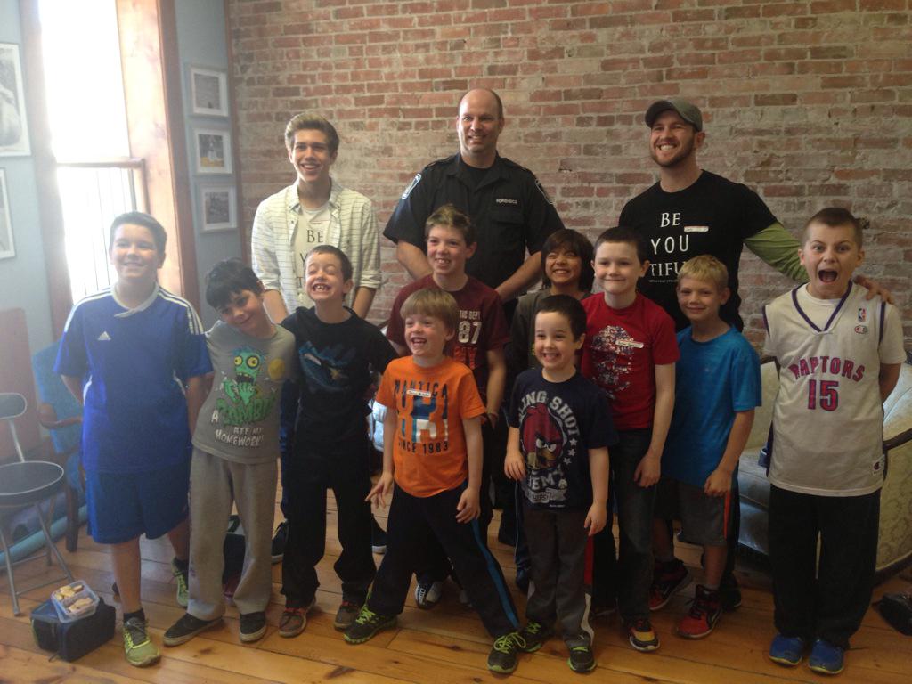 BeyoutifulCMPN's tweet image. Thank you @PtboPolice Jake Friesen for  showing us forensics &amp;amp; giving pep talk at our #beyoutifulboys workshop!