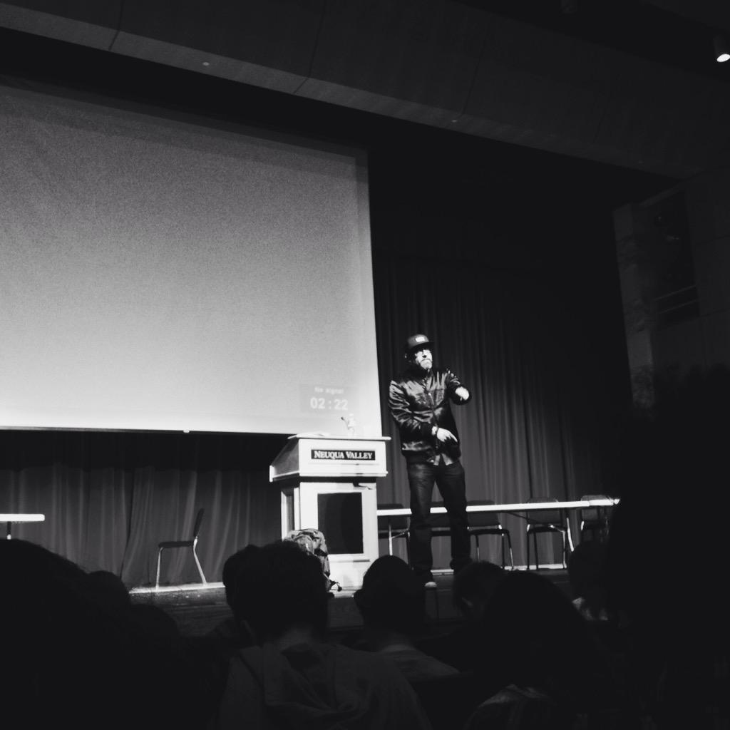 LibrarianForYou's tweet photo. Loved taking BHS students to see @kevincoval speak @NVlitfest on Friday! #perksofbeingalibrarian http://t.co/DMaOJQeFz7