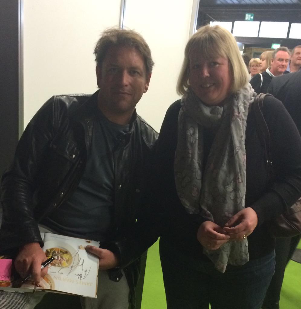 wheelybin1979's tweet photo. AMAZING DAY! @BBCGoodFoodShow and I met my  secret crush @jamesmartinchef and got my book signed 😀 http://t.co/g0ISS3Cd5f