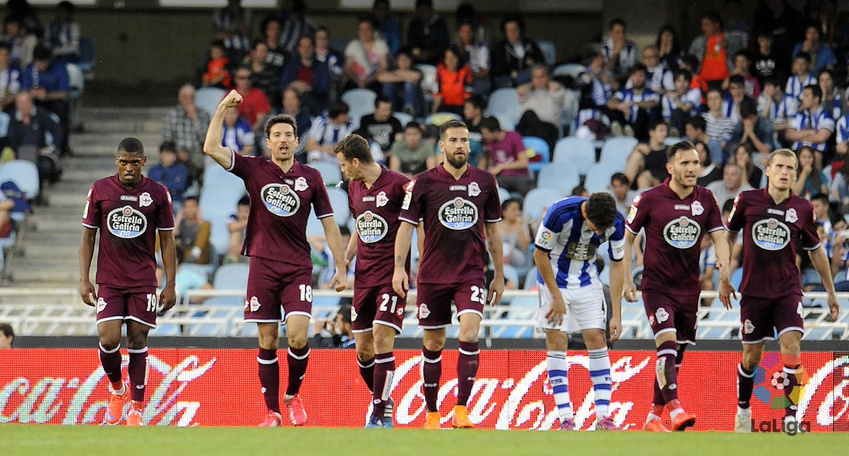 RCDeportivo's tweet photo. Final con empate en Anoeta. Real Sociedad 2-2 #DÉPOR (Lucas &amp; Toché) #DaleDÉ http://t.co/NFh4vYitFZ